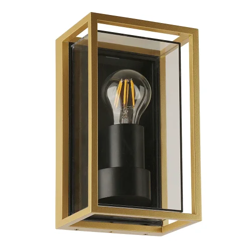 Настенный светильник Marfik A2322AL-1GO Arte Lamp уличный IP65 золотой 1 лампа, плафон прозрачный в стиле классический E27