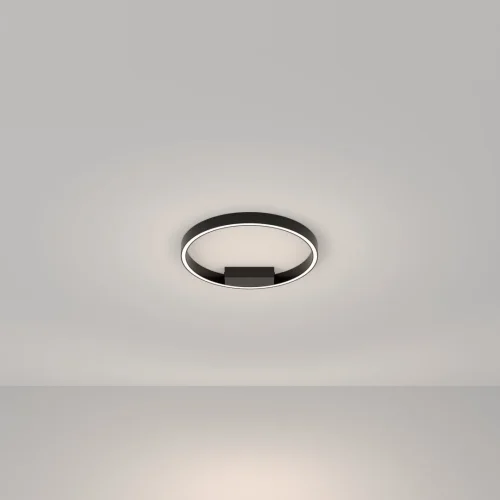 Светильник потолочный LED Rim MOD058CL-L25BK Maytoni чёрный 1 лампа, основание чёрное в стиле современный минимализм хай-тек кольца