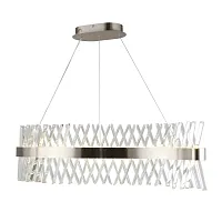 Люстра подвесная Strasatti OML-99913-44 Omnilux прозрачная на 1 лампу, основание никель в стиле хай-тек современный Люстра подвесная Strasatti OML-99913-44 Omnilux прозрачная на 1 лампу, основание никель в стиле хай-тек современный