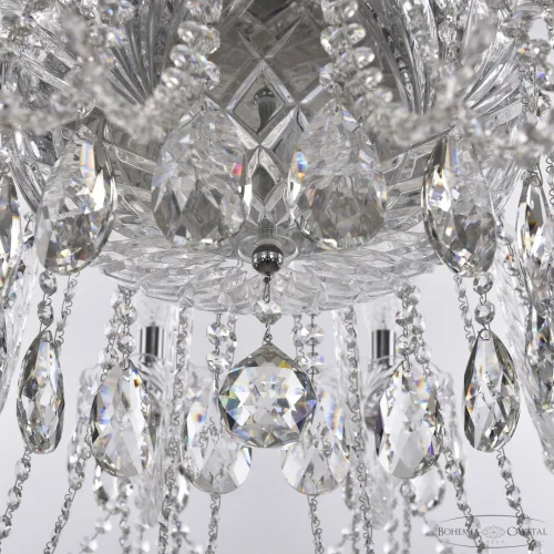 Люстра подвесная 1402/16/400 Ni Bohemia Ivele Crystal без плафона на 16 ламп, основание прозрачное никель в стиле классический sp фото 4
