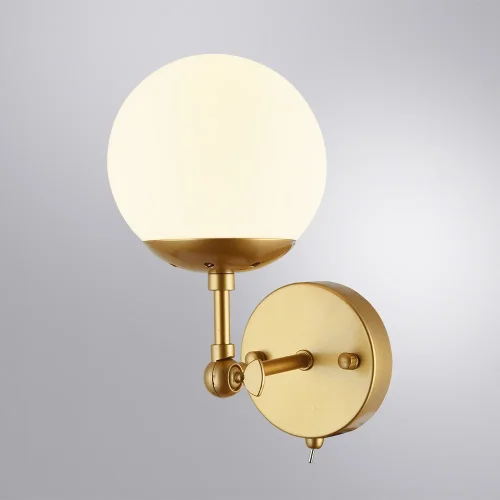 Бра с выключателем Bolla A1664AP-1GO Arte Lamp белый на 1 лампа, основание золотое в стиле современный  фото 2