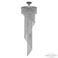 Люстра каскадная хрустальная 83113/35IV-100 Ni Bohemia Ivele Crystal прозрачная на 8 ламп, основание никель в стиле классика модерн r