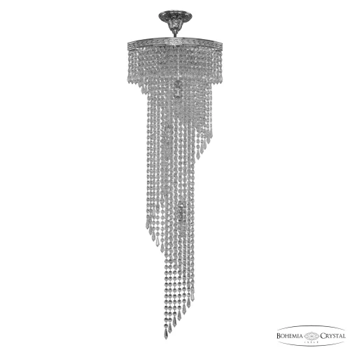 Люстра каскадная хрустальная 83113/35IV-100 Ni Bohemia Ivele Crystal прозрачная на 8 ламп, основание никель в стиле классический современный r