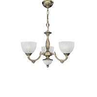 Люстра подвесная  L 5600/3 Reccagni Angelo белая на 3 лампы, основание античное бронза в стиле классика 