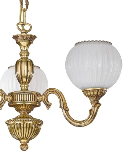Люстра подвесная  L 9350/3 Reccagni Angelo белая на 3 лампы, основание золотое в стиле классический  фото 3