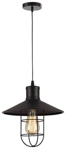 Светильник подвесной лофт 387-526-01 Velante чёрный 1 лампа, основание чёрное в стиле лофт 