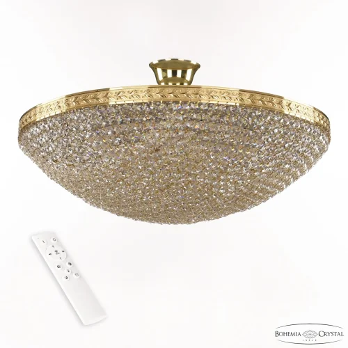 Люстра потолочная LED с пультом 19321/55IV/LED-DIM G Bohemia Ivele Crystal прозрачная на 1 лампа, основание золотое в стиле классический с пультом sp