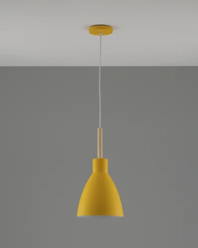 Светильник подвесной Toni V10649-1P Moderli бежевый жёлтый 1 лампа, основание жёлтое в стиле современный лофт скандинавский  фото 2