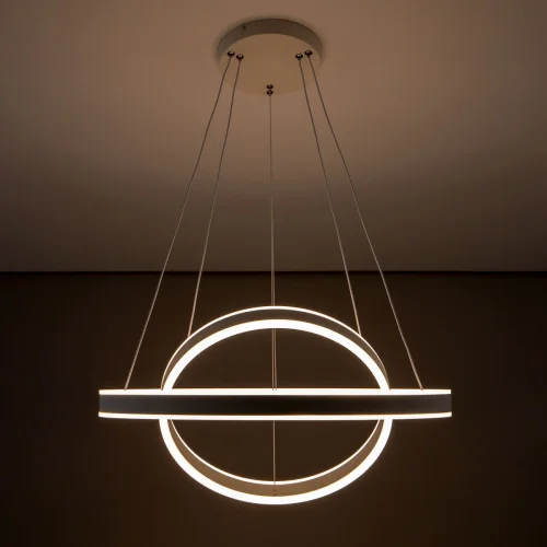 Светильник подвесной LED с пультом Дуэт CL719640 Citilux белый 1 лампа, основание белое в стиле современный минимализм кольца с пультом фото 5