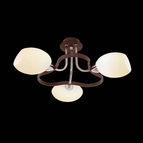 Люстра Октава потолочная CL131131 Citilux белая на 3 лампы, основание коричневое хром серое в стиле современный  фото 2