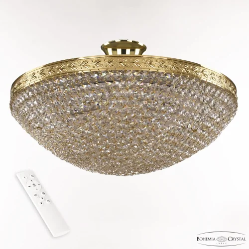 Люстра потолочная LED с пультом 19321/45IV/LED-DIM G Bohemia Ivele Crystal прозрачная на 1 лампа, основание золотое в стиле классический с пультом sp