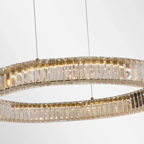 Люстра подвесная LED Manor 4195-8P Favourite прозрачная на 2 лампы, основание золотое в стиле классический кольца фото 4