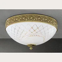 Люстра потолочная  PL 7102/3 Reccagni Angelo белая на 3 лампы, основание золотое в стиле классический 