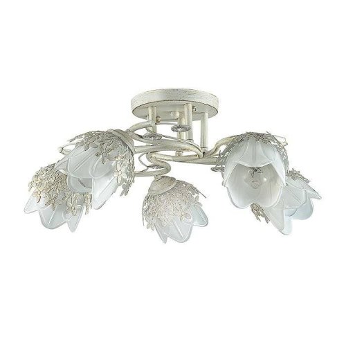 Люстра потолочная  FLORANA 3002/5C Lumion белая на 4 лампы, основание белое в стиле классический 