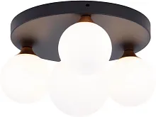 Люстра потолочная Cross MR1980-4C MyFar белая на 4 лампы, основание чёрное в стиле современный шар