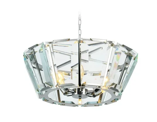 Люстра подвесная Traditional TR5110 Ambrella light прозрачная на 6 ламп, основание хром в стиле арт-деко  фото 2