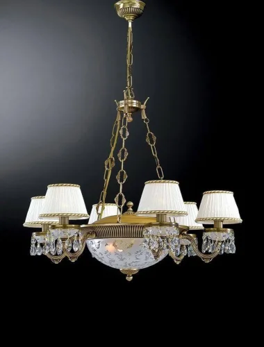 Люстра подвесная  L 6400/6+3 Reccagni Angelo белая на 9 ламп, основание античное бронза в стиле классический 