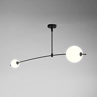 Люстра подвесная FREER S 140715-26 ImperiumLoft белая на 2 лампы, основание чёрное в стиле минимализм 