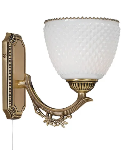Бра с выключателем A 8651/1  Reccagni Angelo белый на 1 лампа, основание античное бронза в стиле классический  фото 2