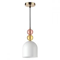 Светильник подвесной Gillian 4589/1A Lumion белый 1 лампа, основание золотое в стиле современный классический 