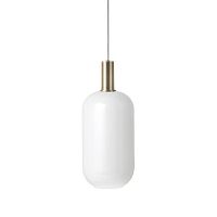 Светильник подвесной Ferm Living Opal Lamp вытянутый 203596-22 ImperiumLoft белый 1 лампа, основание золотое в стиле современный 
