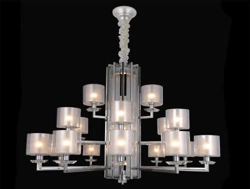 Люстра подвесная 4412+6+3/C chrome Newport прозрачная на 21 лампа, основание хром в стиле современный 