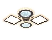 Люстра потолочная LED с пультом Original FA431 Ambrella light белая на 1 лампа, основание коричневое в стиле современный хай-тек с пультом квадраты