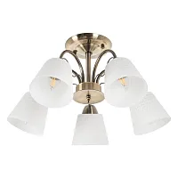 Люстра потолочная Luiza MR1471-5C MyFar белая на 5 ламп, основание бронзовое в стиле классический современный 