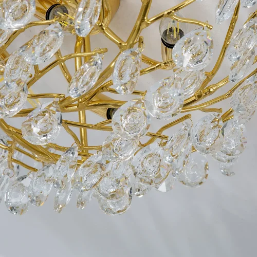Люстра потолочная Pluvia 4162-8C Favourite прозрачная на 8 ламп, основание золотое в стиле флористика ветви фото 5