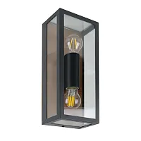 Настенный светильник Belfast A4569AL-2BR Arte Lamp уличный IP44 чёрный коричневый 2 лампы, плафон прозрачный в стиле классика E27