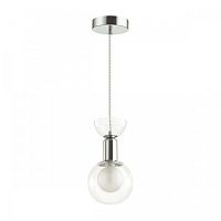 Светильник подвесной Karisma 5619/1 Lumion прозрачный 1 лампа, основание хром в стиле современный шар