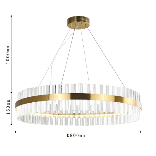 Люстра подвесная LED Placerat 4012-8P Favourite прозрачная на 1 лампа, основание золотое в стиле современный  фото 3