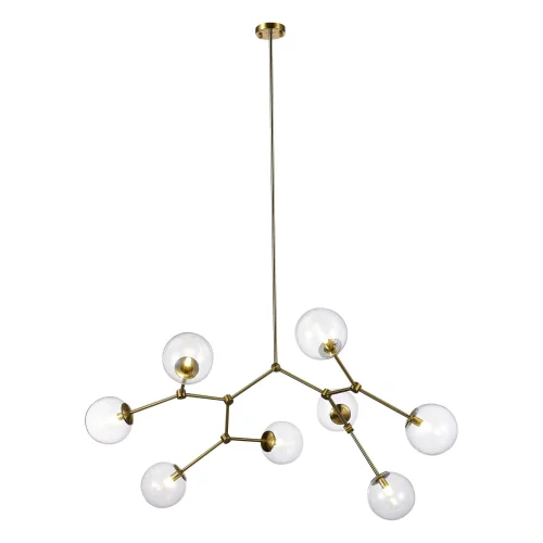 Люстра подвесная Chieti SL1506.203.08 ST-Luce прозрачная на 8 ламп, основание золотое в стиле минимализм молекула шар