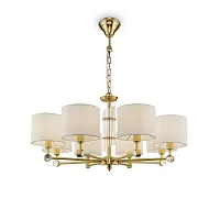 Люстра подвесная Alloro MOD088PL-08BS Maytoni белая на 8 ламп, основание латунь в стиле классический Люстра подвесная Alloro MOD088PL-08BS Maytoni белая на 8 ламп, основание латунь в стиле классический