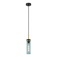 Светильник подвесной Blount LSP-8867 Lussole голубой 1 лампа, основание чёрное в стиле современный 