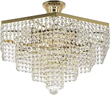 Люстра потолочная хрустальная Loreto E 1.5.40.105 G Arti Lampadari прозрачная на 6 ламп, основание золотое в стиле классика 