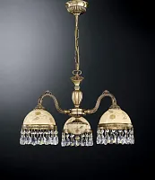 Люстра подвесная  L 6206/3 Reccagni Angelo жёлтая на 3 лампы, основание античное бронза в стиле классический 