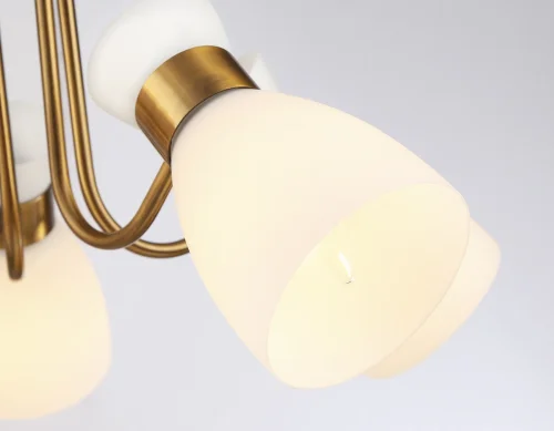 Люстра потолочная TR3218 Ambrella light белая на 5 ламп, основание золотое в стиле классический современный  фото 7
