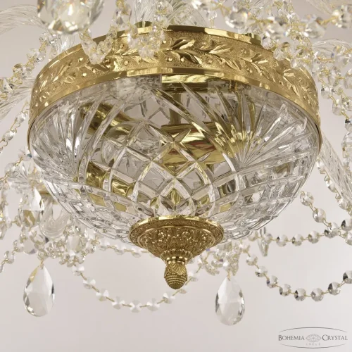 Люстра подвесная 1451/8/160/250 G Bohemia Ivele Crystal без плафона на 11 ламп, основание золотое прозрачное в стиле классический sp фото 2