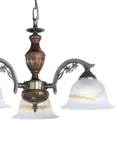 Люстра подвесная L 2701/3  Reccagni Angelo белая на 3 лампы, основание бронзовое в стиле кантри  фото 2