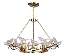 Люстра подвесная  Pajaritos 1750-9P Favourite без плафона на 9 ламп, основание жёлтое золотое в стиле кантри птички