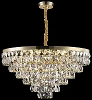 Люстра подвесная Cassia WE102.21.303 Wertmark прозрачная на 21 лампа, основание золотое в стиле классика модерн 