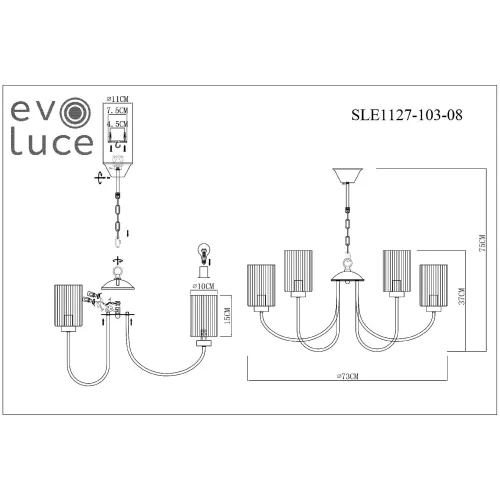 Люстра подвесная Tilda SLE1127-103-08 Evoluce прозрачная на 8 ламп, основание хром в стиле современный  фото 4