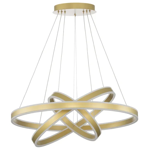 Люстра подвесная LED с пультом Дуэт CL719682 Citilux золотая на 1 лампа, основание золотое в стиле современный хай-тек кольца с пультом фото 5