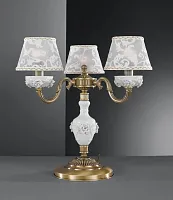 Настольная лампа P 9001/3 Reccagni Angelo белая 3 лампы, основание античное бронза латунь металл в стиле классический 