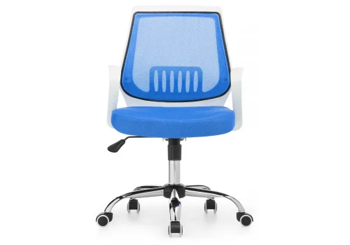 Компьютерное кресло Ergoplus белое / голубое 1971 Woodville, синий/сетка, ножки/хромированный металл/хром, размеры - *1010**** фото 2