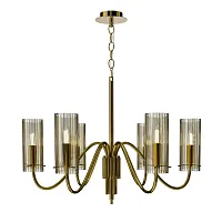 Люстра подвесная Santori SL2005.303.06 ST-Luce янтарная на 6 ламп, основание латунь в стиле классический Люстра подвесная Santori SL2005.303.06 ST-Luce янтарная на 6 ламп, основание латунь в стиле классический