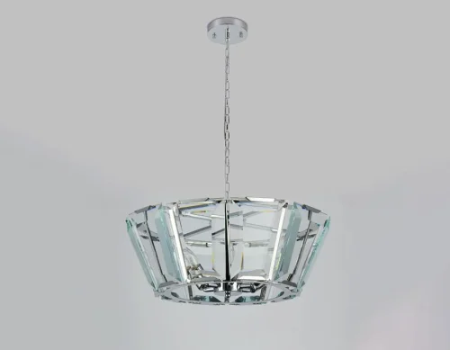 Люстра подвесная Traditional TR5110 Ambrella light прозрачная на 6 ламп, основание хром в стиле арт-деко  фото 3