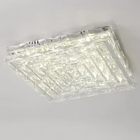 Люстра потолочная LED LSP-7212 Lussole прозрачная на 1 лампа, основание хром в стиле современный квадраты