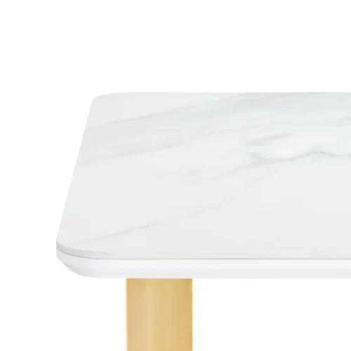 Керамический стол Селена 2 140х80х77 белый мрамор / золото 571412 Woodville столешница белая из керамика фото 10